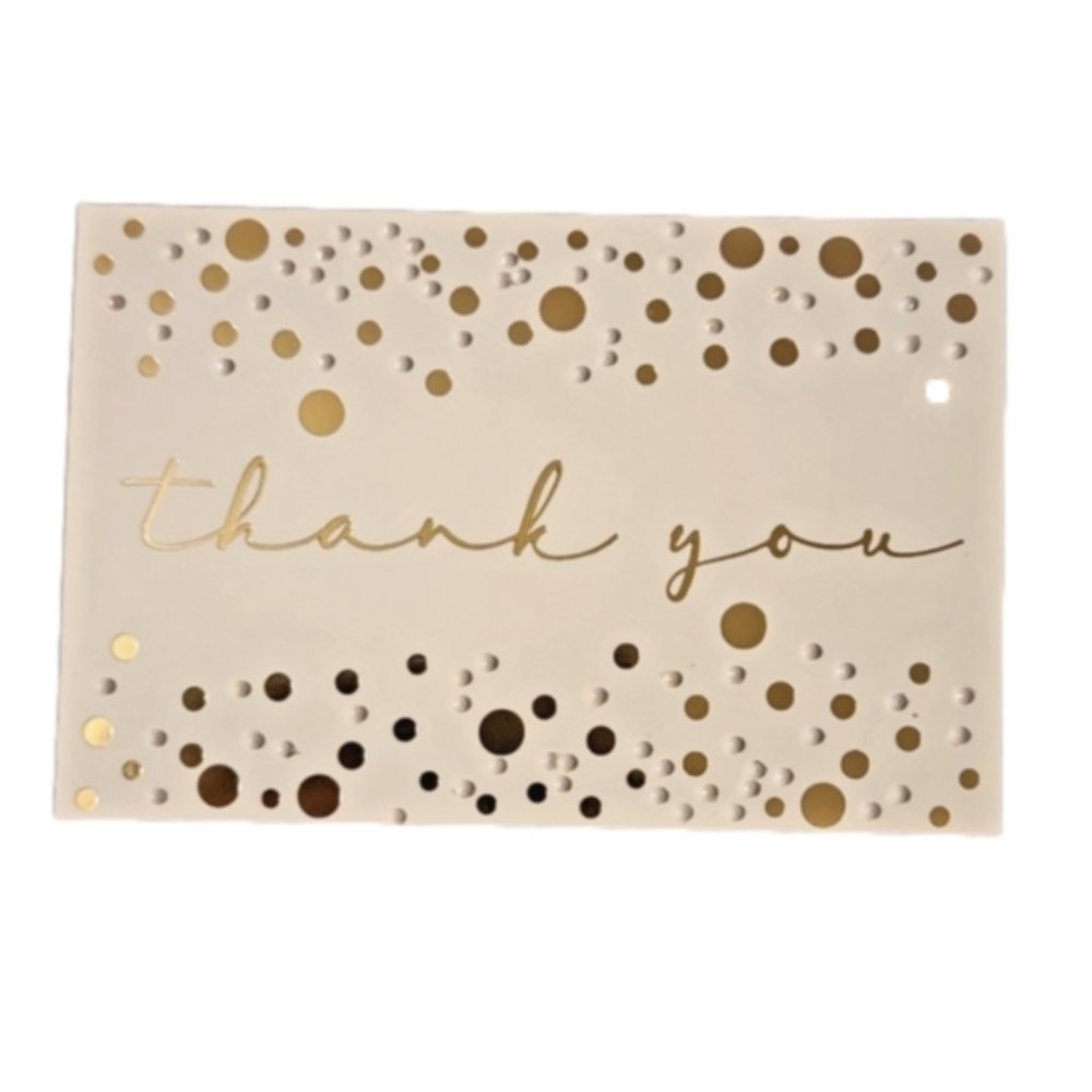 Thank You Gold and White Card Small
